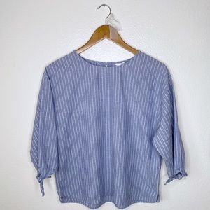 GLACIER | White and Blue Spring Blouse